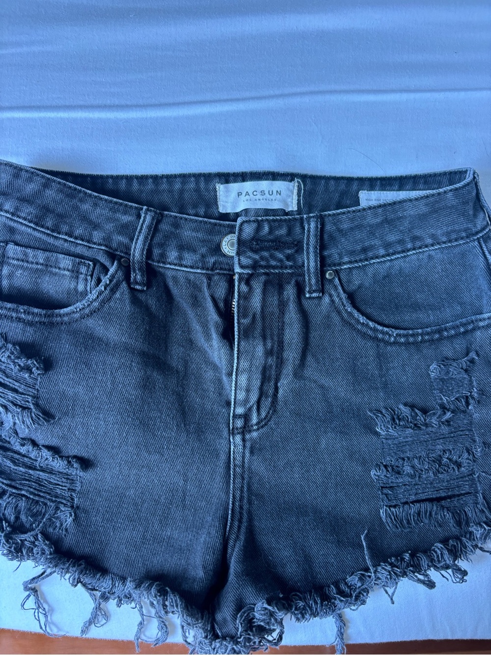 PacSun Black Distressed Denim Cutoff Shorts